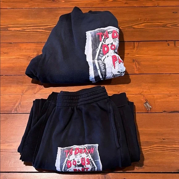 Boys Lie - Til Death Do Us Part - Coord Hoodie & Joggers Black - Size M/L & L - Picture 14 of 14